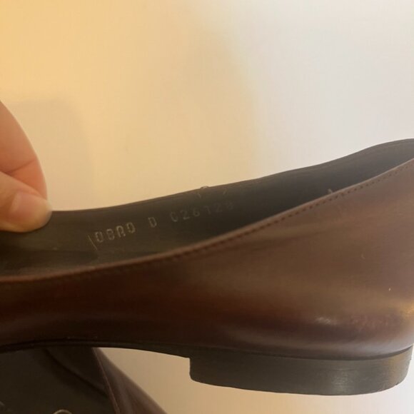 Chanel Leather Dark Brown Cap Toe Metal CC Flats Chocolate Shoes EU 37 / US 7 - Picture 11 of 11